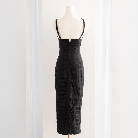 Chanel Vintage Fall/Winter 1992 Black Lesage Ribbon Silk Bodycon Midi Dress - Picture 6 of 16